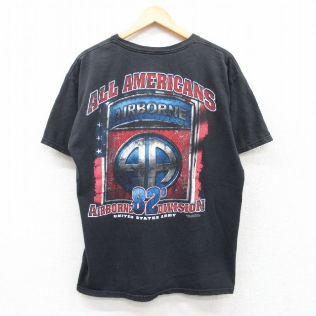 00s 半袖Tシャツ ミリタリー ブラック XL | 古着