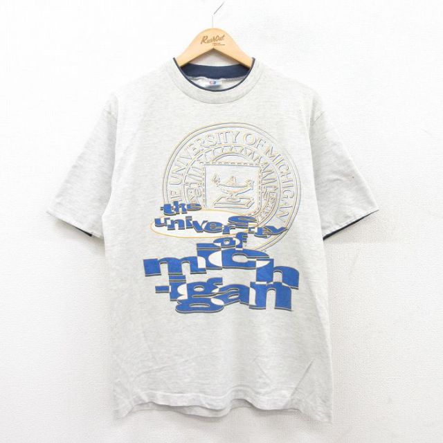 80s 半袖Tシャツ ミシガン大学 グレー L | 古着