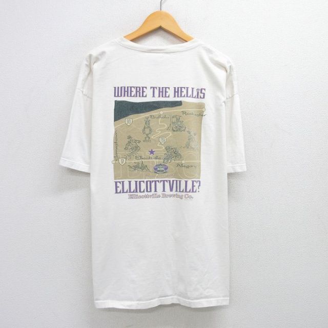 90s 半袖Tシャツ 地図 ホワイト XL | 古着