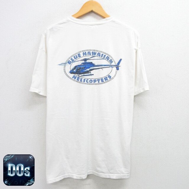 【50%OFF】ヘインズ 00s 半袖Tシャツ ヘリコプター ホワイト XL | 古着
