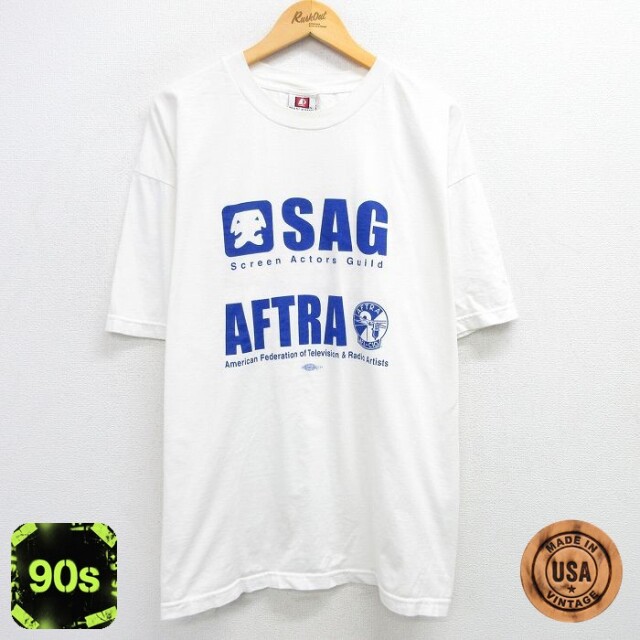 【50%OFF】90s 半袖Tシャツ SAG AFTRA ホワイト XL | 古着