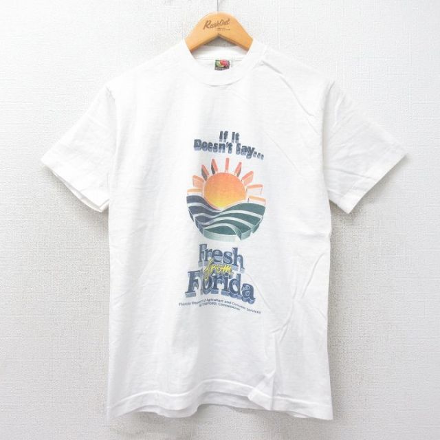 フルーツオブザルーム 90s 半袖Tシャツ 太陽 ホワイト M | 古着