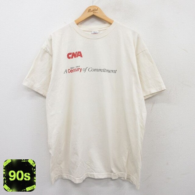 【50%OFF】90s 半袖Tシャツ CNA Century 生成り XL | 古着