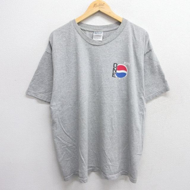 XL★古着 半袖 ビンテージ Tシャツ メンズ 00年代 00s ペプシ 大きいサイズ クルーネック グレー 霜降り 25may21 中古
