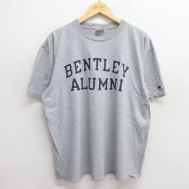 XL★古着 チャンピオン champion 半袖 ビンテージ Tシャツ メンズ 00年代 00s BENTLEY ALUMNI クルーネック グレー 霜降り 25may21 中古