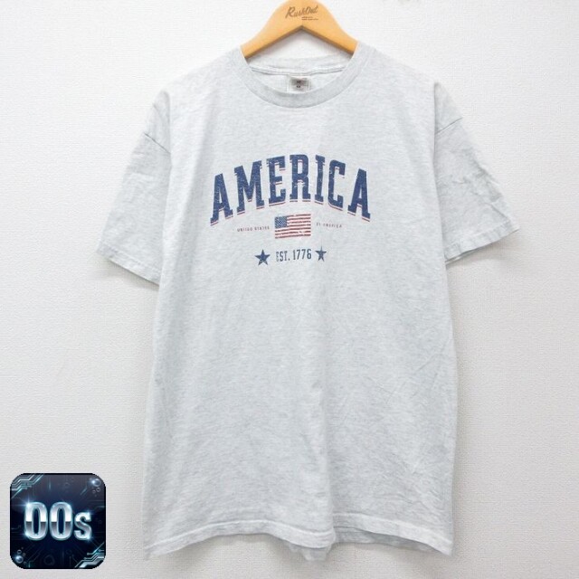 【50%OFF】フルーツオブザルーム 00s 半袖Tシャツ 星条旗 グレー XL | 古着