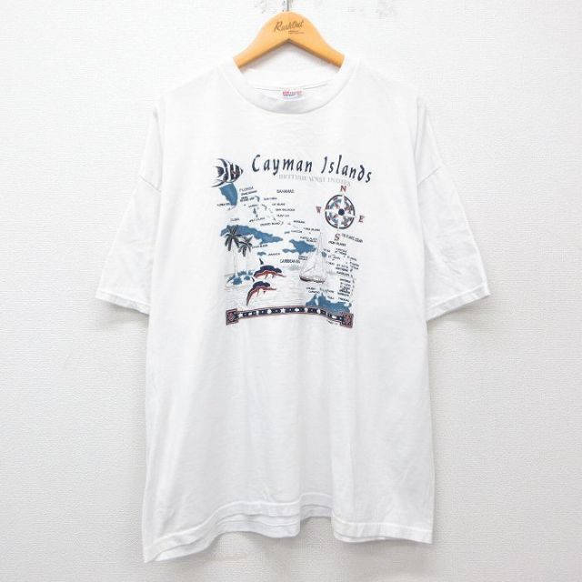 ヘインズ 00s 半袖Tシャツ ケイマンアイランド ホワイト XL | 古着
