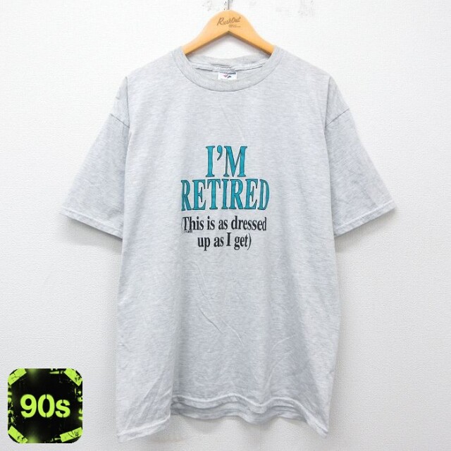 【50%OFF】ジャージーズ 90s 半袖Tシャツ RETIRED グレー XL | 古着
