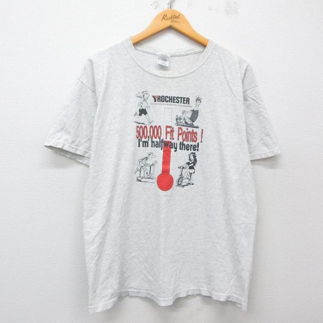 L★古着 半袖 ビンテージ Tシャツ メンズ 00年代 00s トレーニング クルーネック 薄グレー 霜降り 25may23 中古