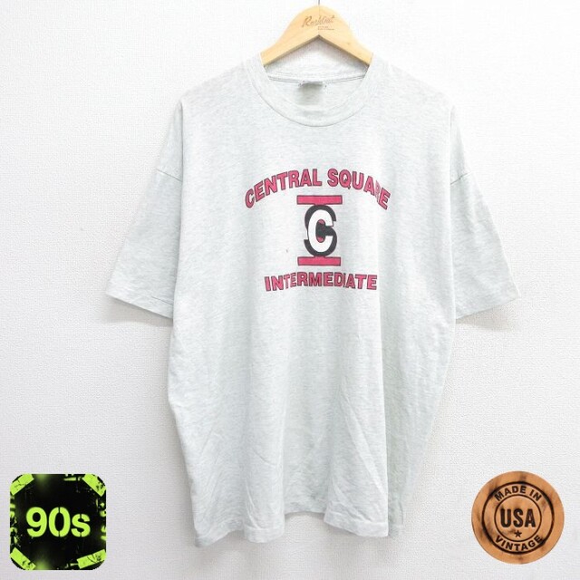 【50%OFF】フルーツオブザルーム 90s 半袖Tシャツ CENTRAL SQUARE グレー XL | 古着