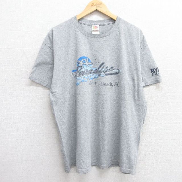 フルーツオブザルーム 00s 半袖Tシャツ Paradise グレー霜降り XL | 古着