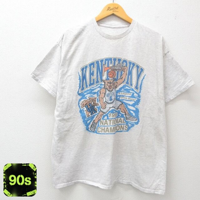 【50%OFF】90s 半袖Tシャツ ケンタッキーバスケットボール グレー XL | 古着