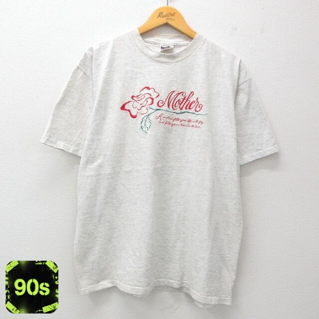 【50%OFF】オニータ 90s 半袖Tシャツ バラ刺繍 グレー XL | 古着