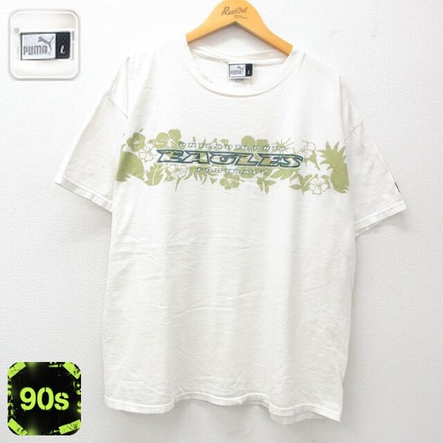 【50%OFF】プーマ 90s 半袖Tシャツ フィラデルフィアイーグルス ホワイト XL | 古着