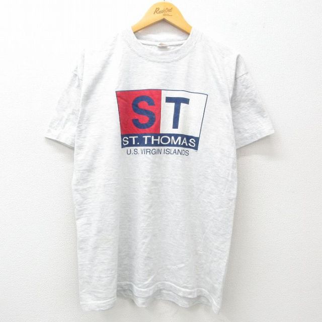 90s 半袖Tシャツ セントトーマス グレー霜降り XL | 古着