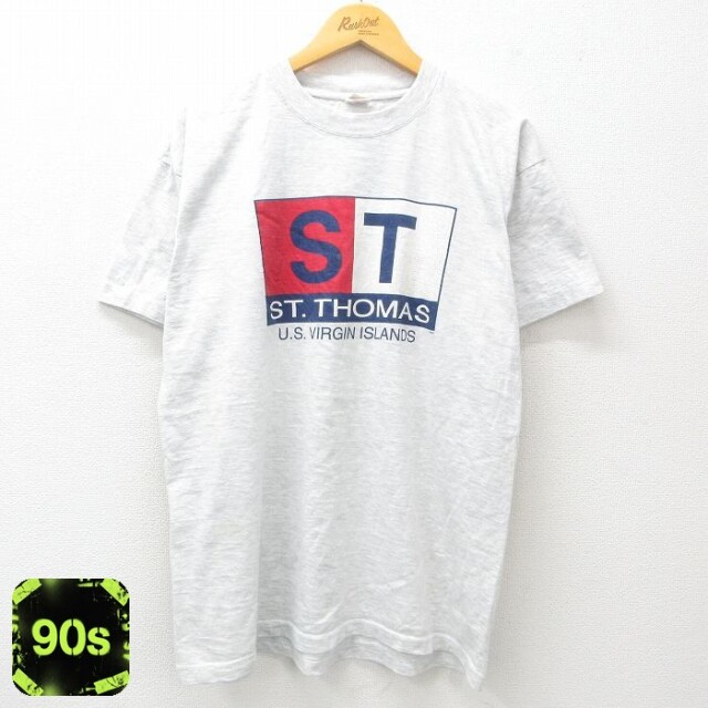 90s 半袖Tシャツ セントトーマス グレー霜降り XL | 古着