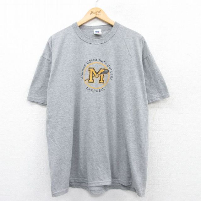 ラッセル 00s 半袖Tシャツ ラクロス グレー XL | 古着