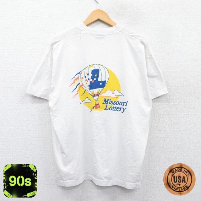 フルーツオブザルーム 90s 半袖Tシャツ 気球ミズーリ ホワイト XL | 古着