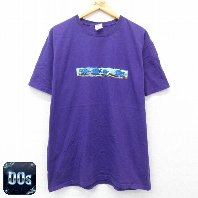 【50%OFF】00s 半袖Tシャツ 魚 パープル XL | 古着