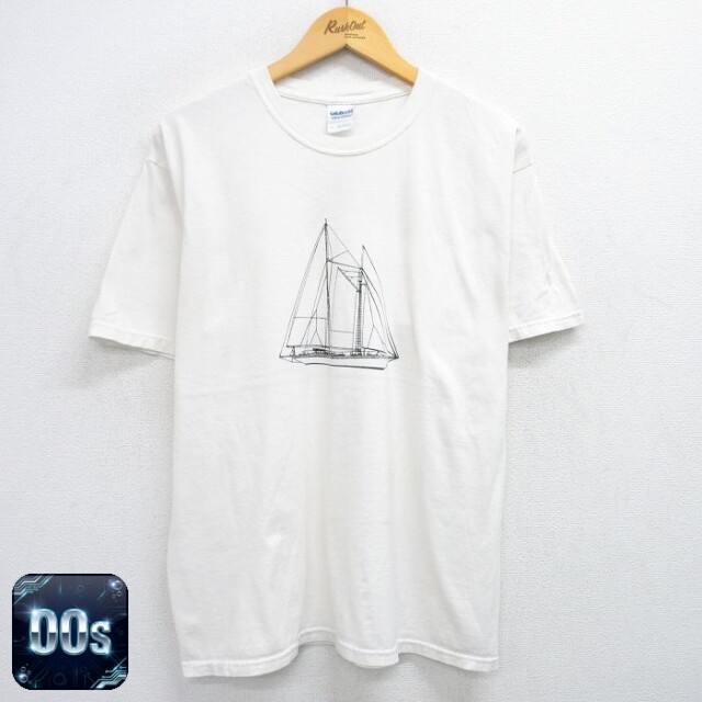 【50%OFF】00s 半袖Tシャツ 船 ホワイト XL | 古着