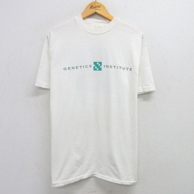 ヘインズ 80s 半袖Tシャツ GENETICS INSTITUTE ホワイト L | 古着