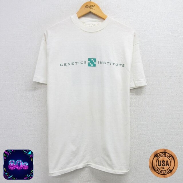【50%OFF】ヘインズ 80s 半袖Tシャツ GENETICS INSTITUTE ホワイト L | 古着