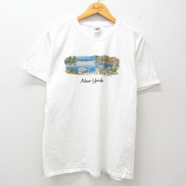 フルーツオブザルーム 00s 半袖Tシャツ ニューヨーク ホワイト L | 古着