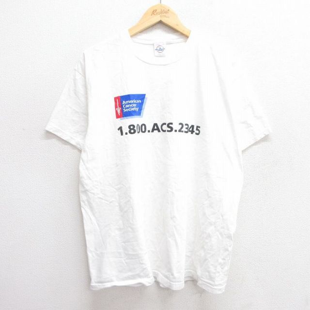 L★古着 半袖 ビンテージ Tシャツ メンズ 90年代 90s 1800ACS 2345 コットンクルーネック 白 ホワイト 25may29 中古