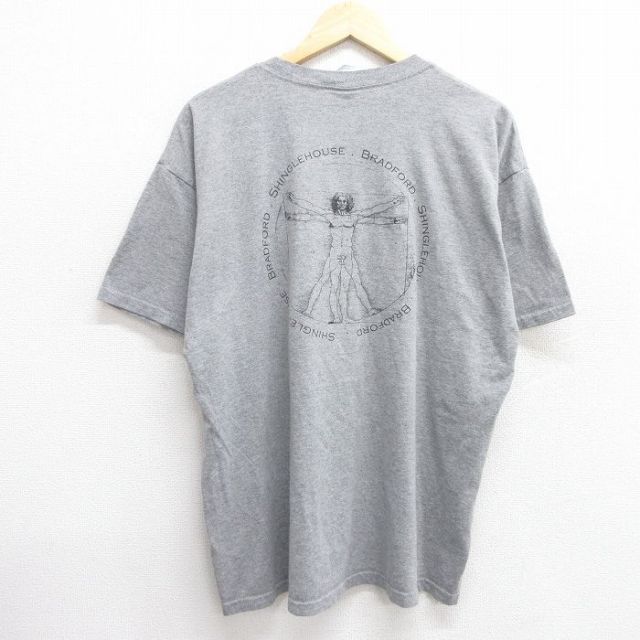 XL★古着 ジャージーズ 半袖 ビンテージ Tシャツ メンズ 00年代 00s ウィトルウィウス肉人体図 大きいサイズ グレー 霜降り 25may29 中古