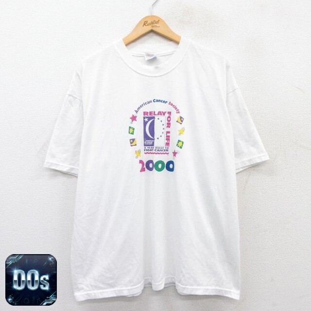 【50%OFF】ヘインズ 00s 半袖Tシャツ 月太陽 ホワイト XL | 古着