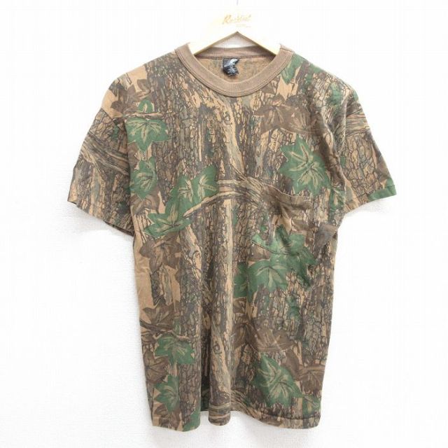 80s 半袖Tシャツ 迷彩 ブラウン L | 古着