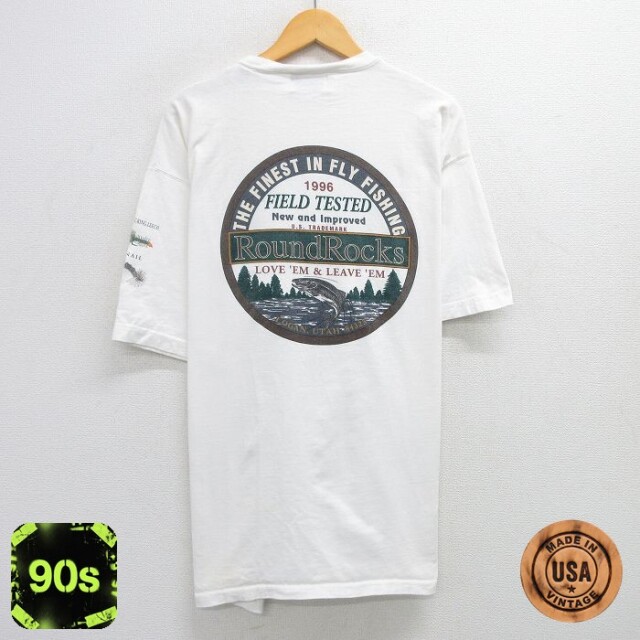 【50%OFF】90s 半袖Tシャツ 釣り ホワイト XL | 古着