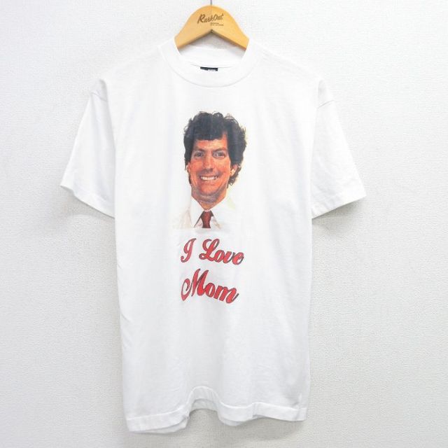 L★古着 フルーツオブザルーム 半袖 ビンテージ Tシャツ メンズ 90年代 90s 男性 Mom クルーネック USA製 白 ホワイト 25may30 中古