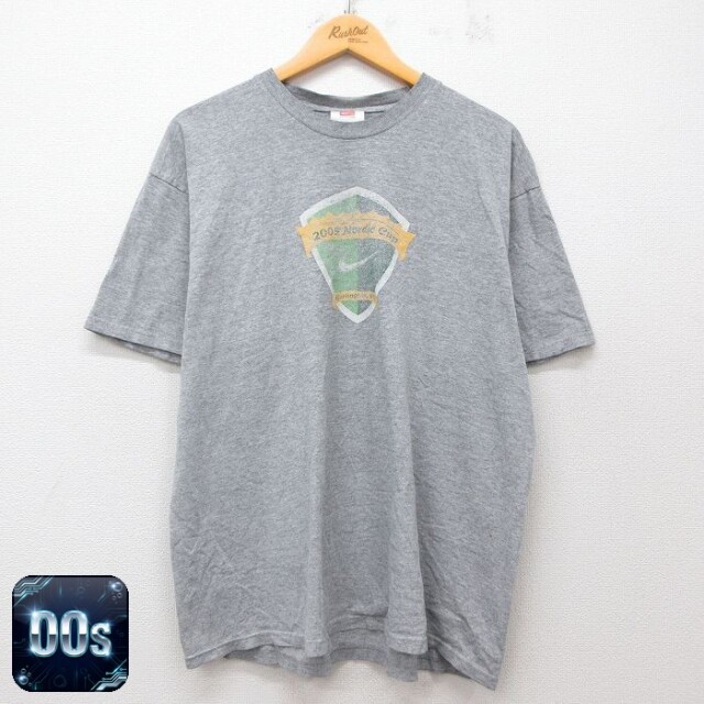【50%OFF】ナイキ 00s 半袖Tシャツ ビッグロゴ グレー XL | 古着