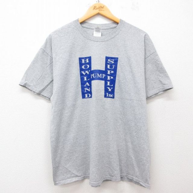 【50%OFF】XL★古着 半袖 ビンテージ Tシャツ メンズ 00年代 00s HOWLAND PUMP SUPPLY クルーネック グレー 霜降り 25may31 中古