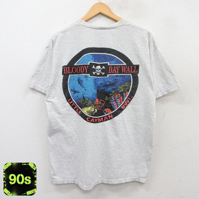 【50%OFF】ヘインズ 90s 半袖Tシャツ ダイビング グレー L | 古着