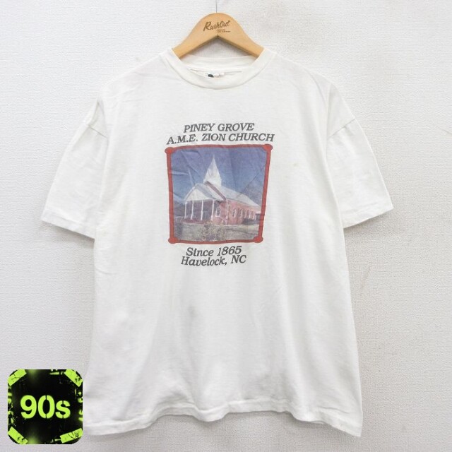 【50%OFF】90s 半袖Tシャツ 教会 ホワイト XL | 古着