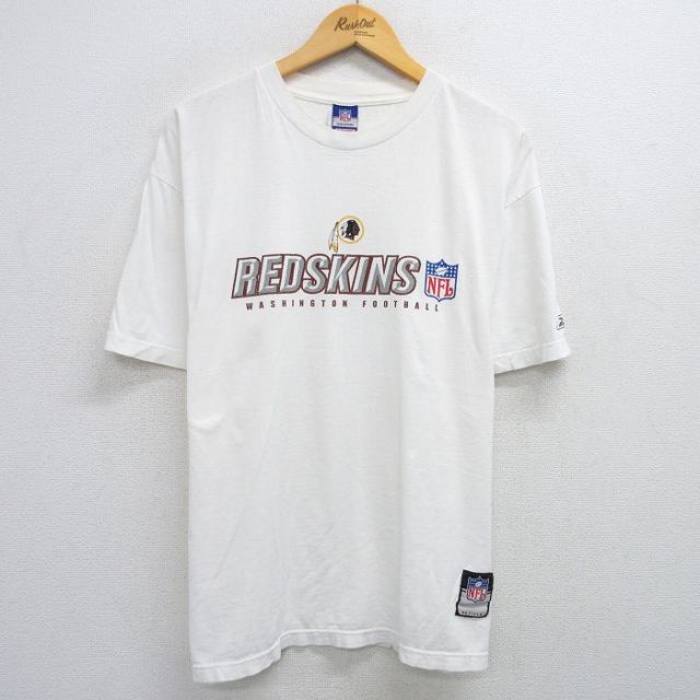 XL★古着 リーボック REEBOK 半袖 ビンテージ Tシャツ メンズ 00年代 00s NFL ワシントンレッドスキンズ 大きいサイズ コットン クルーネック 白 ホワイト アメフト スーパーボウル 25jun02 中古