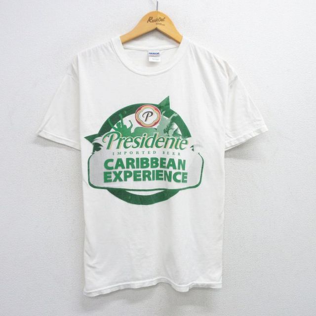 XL★古着 半袖 ビンテージ Tシャツ メンズ 00年代 00s プレジデンテ ビール コットン クルーネック 白 ホワイト 25jun02 中古