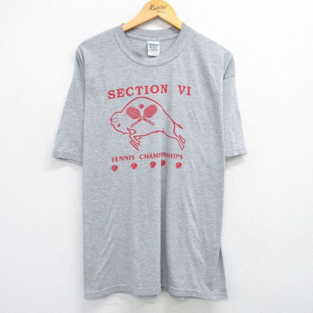 00s 半袖Tシャツ テニス グレー XL | 古着