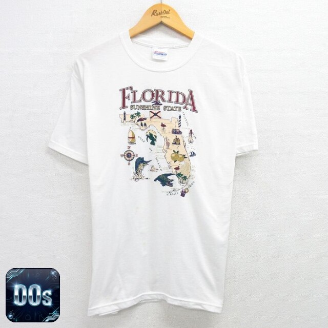 【50%OFF】ヘインズ 00s 半袖Tシャツ フロリダ地図 ホワイト L | 古着