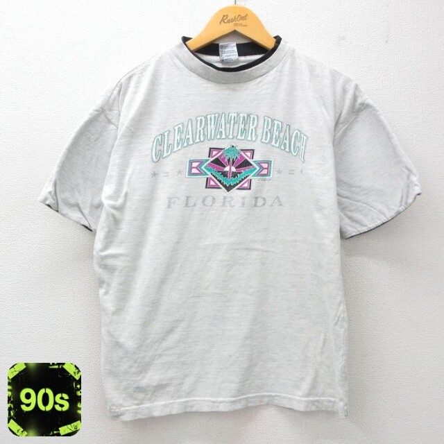 【50%OFF】90s 半袖Tシャツ クリアウォータービーチ グレー L | 古着