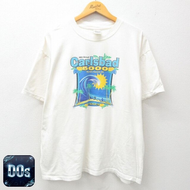 【50%OFF】00s 半袖Tシャツ カールスバッド ホワイト XL | 古着
