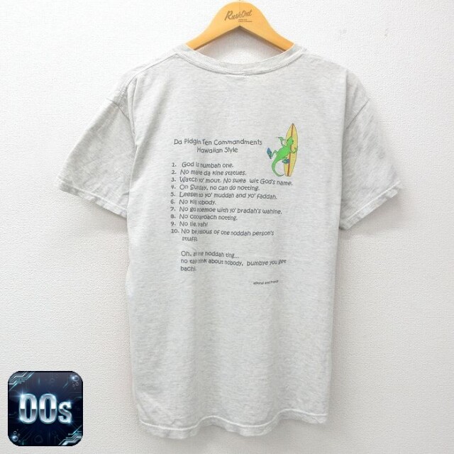 【50%OFF】フルーツオブザルーム 00s 半袖Tシャツ トカゲサーフボード グレー霜降り L | 古着