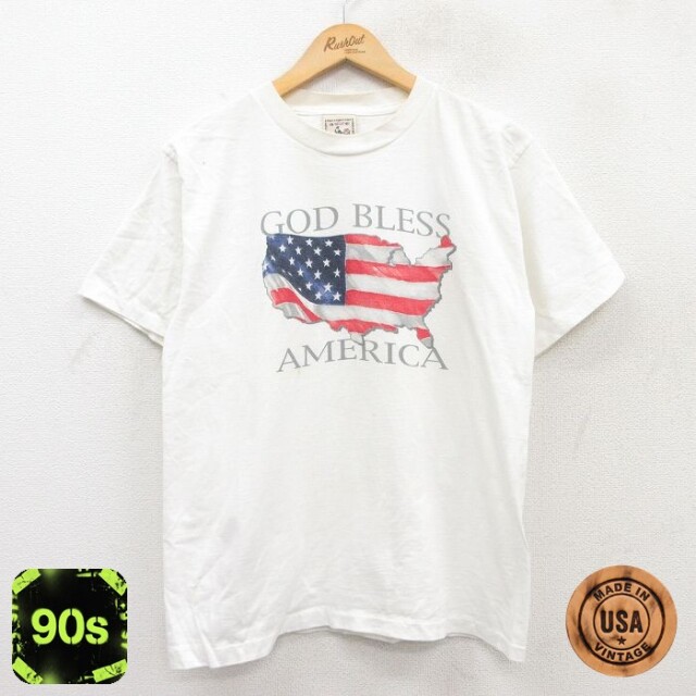 【50%OFF】90s 半袖Tシャツ 星条旗 ホワイト M | 古着