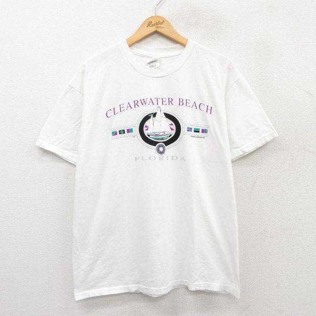 ヘインズ 00s 半袖Tシャツ ヨット ホワイト L | 古着