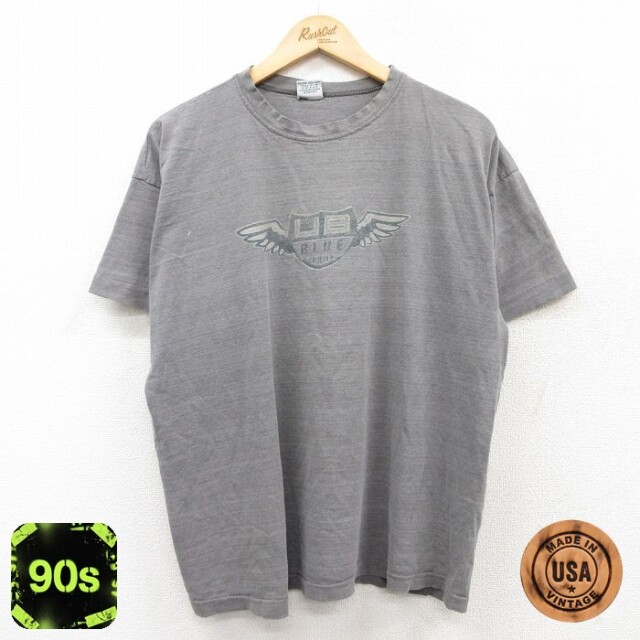 【50%OFF】ユニオンベイ 90s 半袖Tシャツ ビッグロゴ グレー XL | 古着