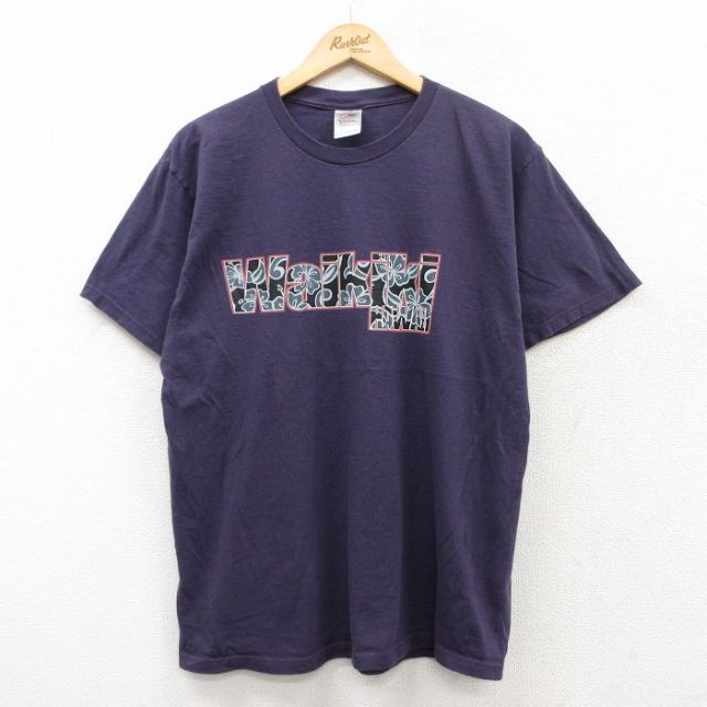 L★古着 フルーツオブザルーム 半袖 ビンテージ Tシャツ メンズ 00年代 00s ワイキキ ハワイ コットン クルーネック 紫 パープル 25jun02 中古