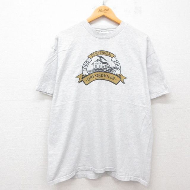 ヘインズ 00s 半袖Tシャツ オーフィードビル グレー XL | 古着