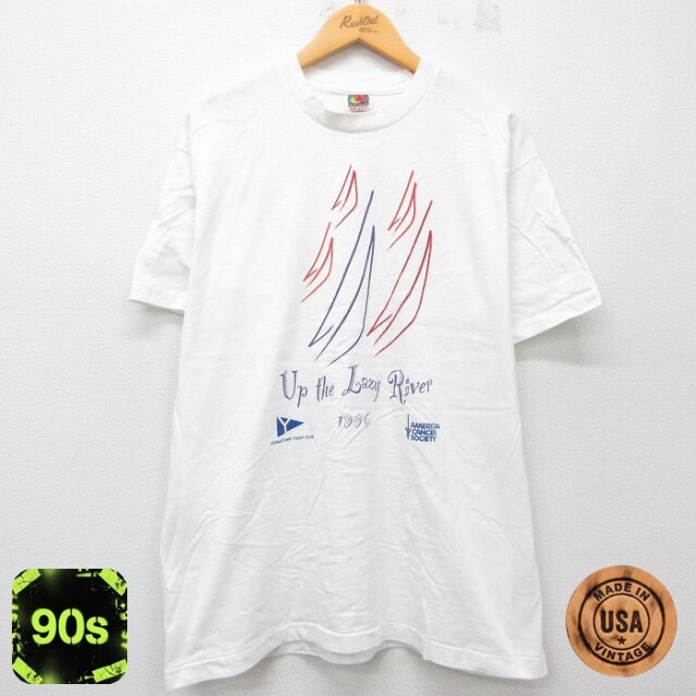 【50%OFF】フルーツオブザルーム 90s 半袖Tシャツ Up the Lazy River ホワイト XL | 古着